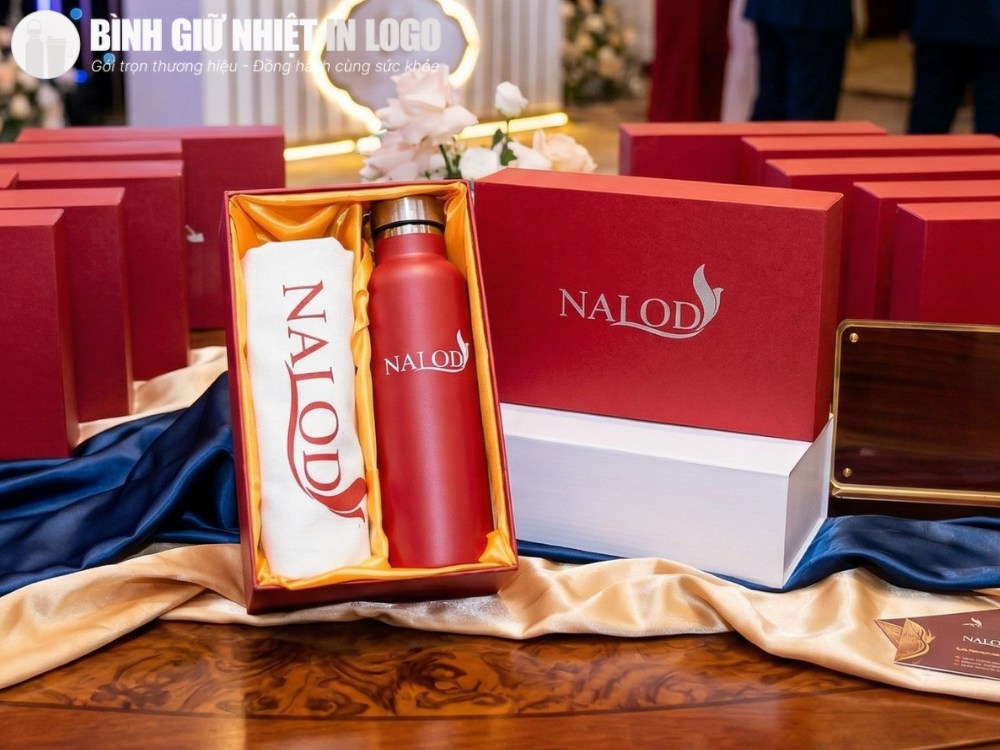 Bộ giftset quà tặng bình giữ nhiệt, túi vải