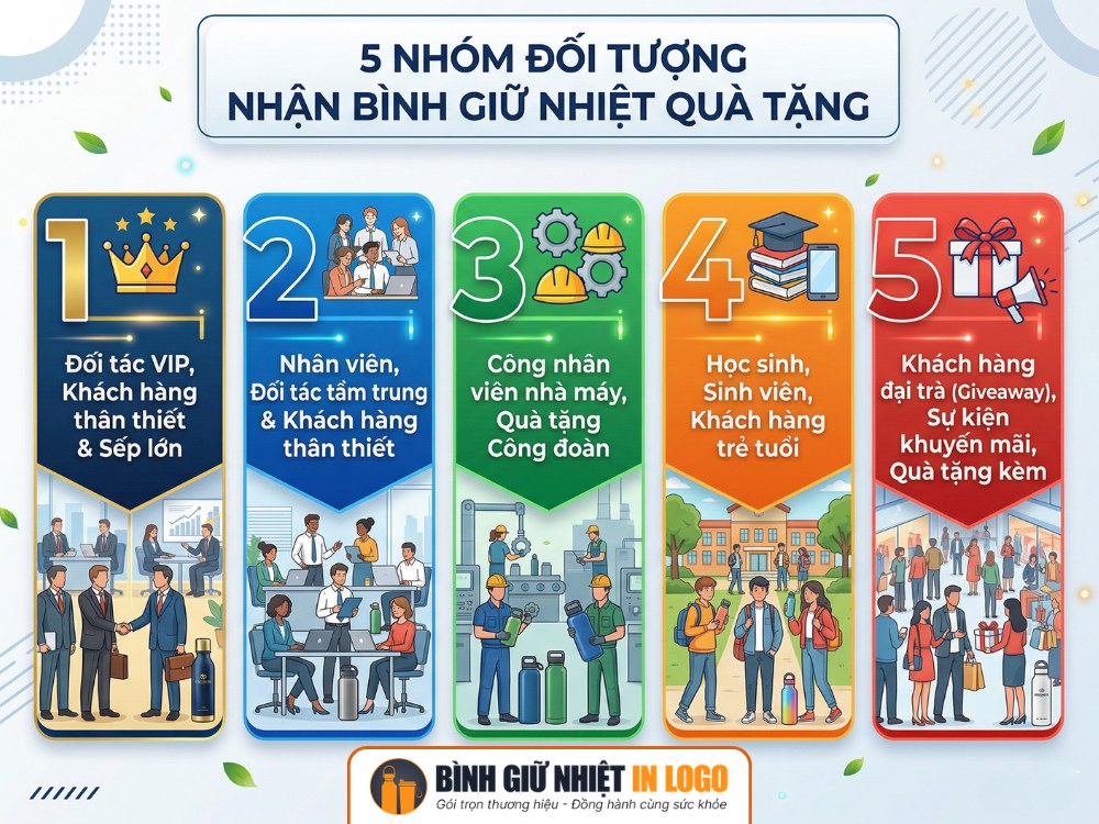 5 nhóm đối tượng nhận quà bình giữ nhiệt 