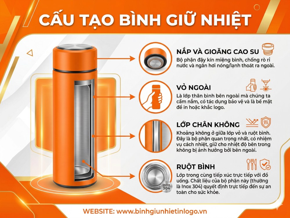 Cấu tạo chi tiết bình giữ nhiệt