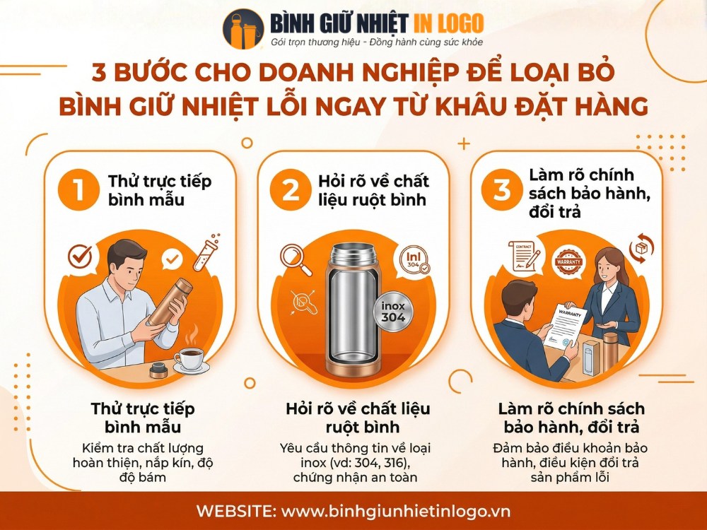 3 bước xử lý bình giữ nhiệt bị đổ mồ hôi
