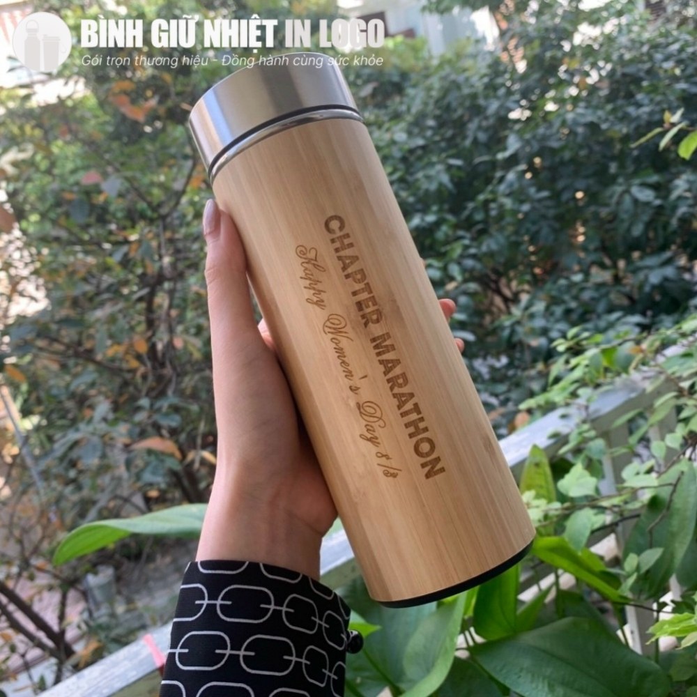 Bình giữ nhiệt vỏ tre quà tặng