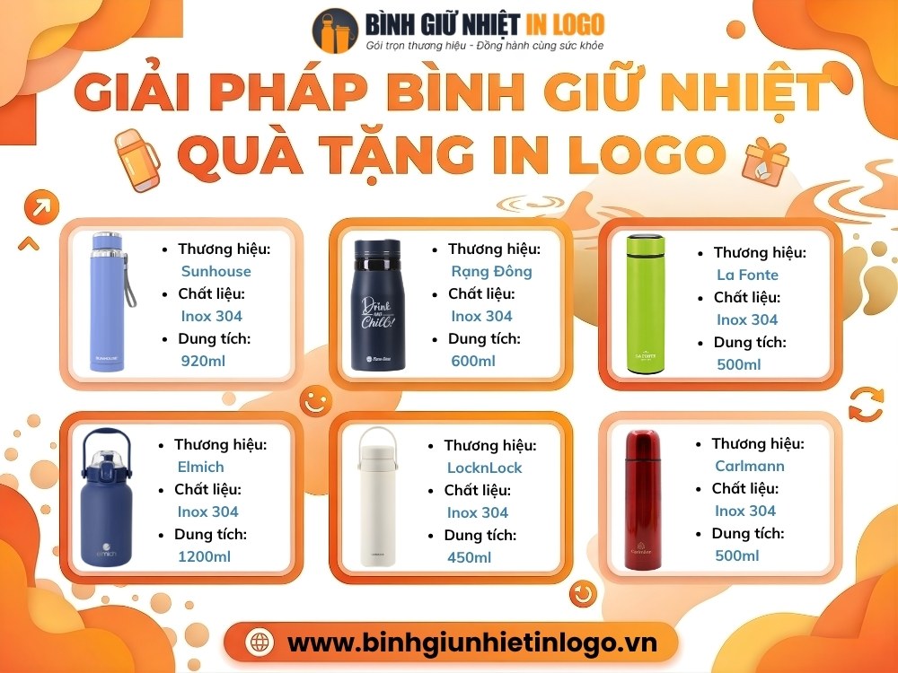 Giải pháp quà tặng bình giữ nhiệt in logo