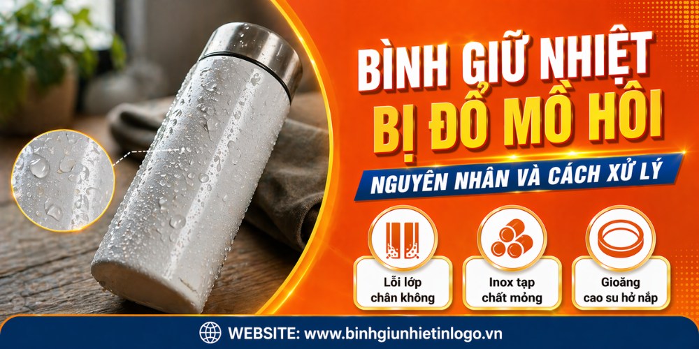 Nguyên nhân và cách xử lý khi bình giữ nhiệt in logo quà tặng bị "đổ mồ hôi"