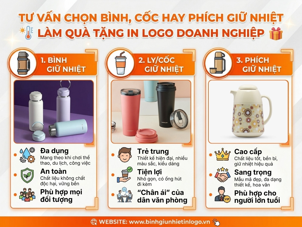 Tư vấn chọn bình, cốc, phích giữ nhiệt theo nhu cầu