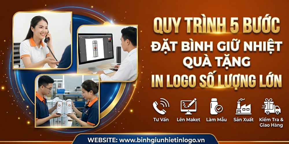 Quy trình 5 bước bình giữ nhiệt in logo