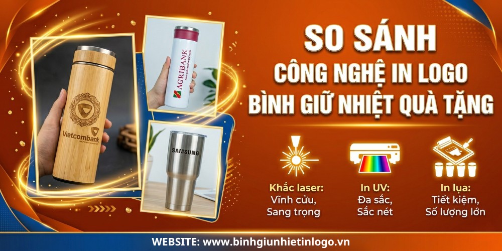 So sánh công nghệ in logo trên bình giữ nhiệt
