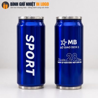 Bình giữ nhiệt dáng lon nước in logo 2 mặt