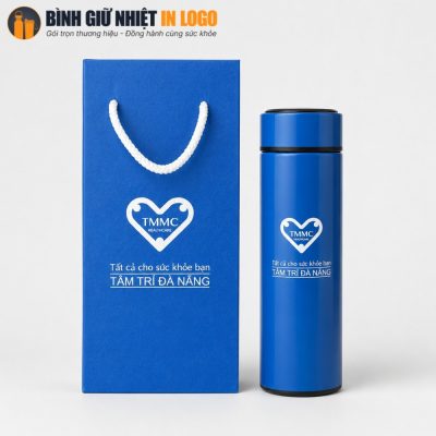 Bộ quà tặng bình giữ nhiệt GN-BN28 kèm hộp quai xách đồng bộ màu xanh dương