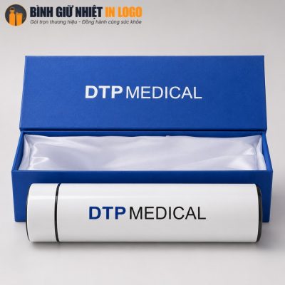 Bình giữ nhiệt GN-BN26 in logo DTP Medical đựng hộp xi cứng lót lụa