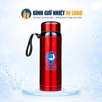 Bình Giữ Nhiệt Vỏ Inox Màu Đỏ In Logo Quà Tặng Đại Hội Đoàn GN-BN15 - Ảnh đại diện