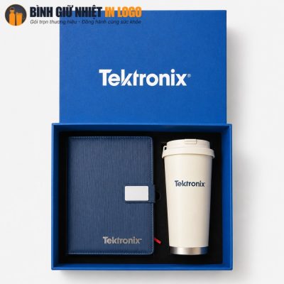 Góc nhìn trực diện bộ quà tặng GN-GS08 đặt trong khay định hình mút đen tiêu chuẩn