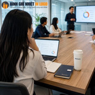 Cận cảnh bộ quà tặng GN-GS08 được sử dụng thực tế trong phòng họp công sở hiện đại