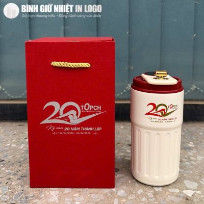 Hộp quà tặng định hình màu đỏ đựng cốc giữ nhiệt lịch sự