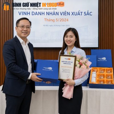 Lễ vinh danh nhân viên xuất sắc tháng với phần quà là bộ giftset GN-GS02 và bằng khen ghi nhận đóng góp